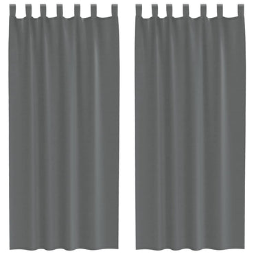 vidaXL Voile Vorhänge mit Schlaufen 2 Stk. Dunkelgrau 140x245 cm