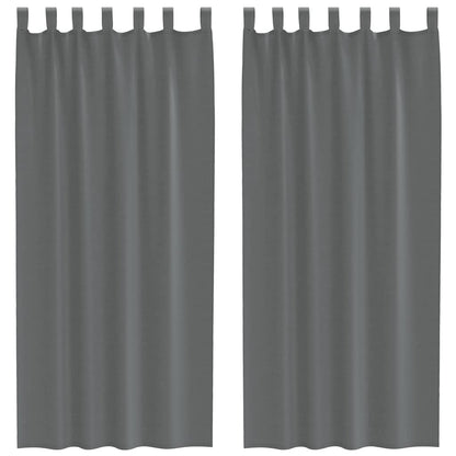 vidaXL Voile Vorhänge mit Schlaufen 2 Stk. Dunkelgrau 140x245 cm