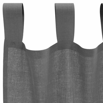 vidaXL Voile Vorhänge mit Schlaufen 2 Stk. Dunkelgrau 140x245 cm