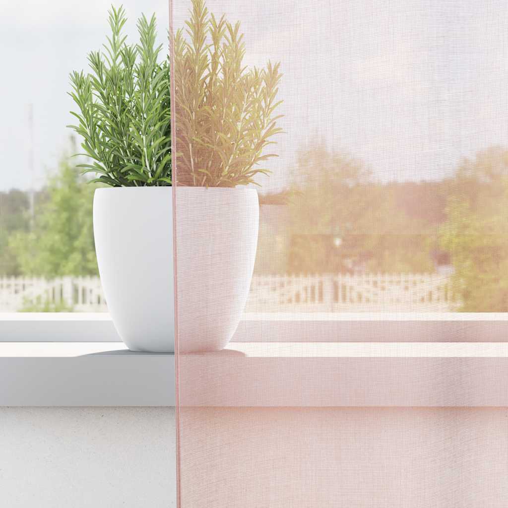 vidaXL Voile Vorhänge mit Schlaufen 2 Stk. Hellrosa 140x140 cm