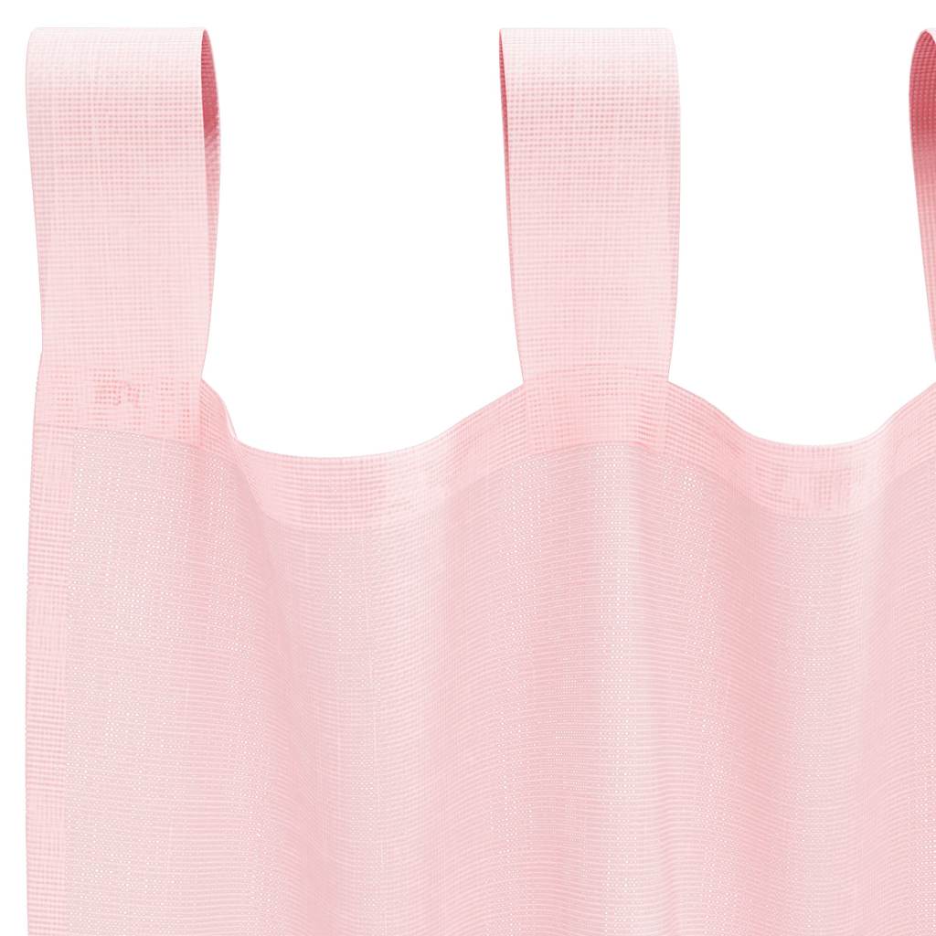 vidaXL Voile Vorhänge mit Schlaufen 2 Stk. Hellrosa 140x140 cm