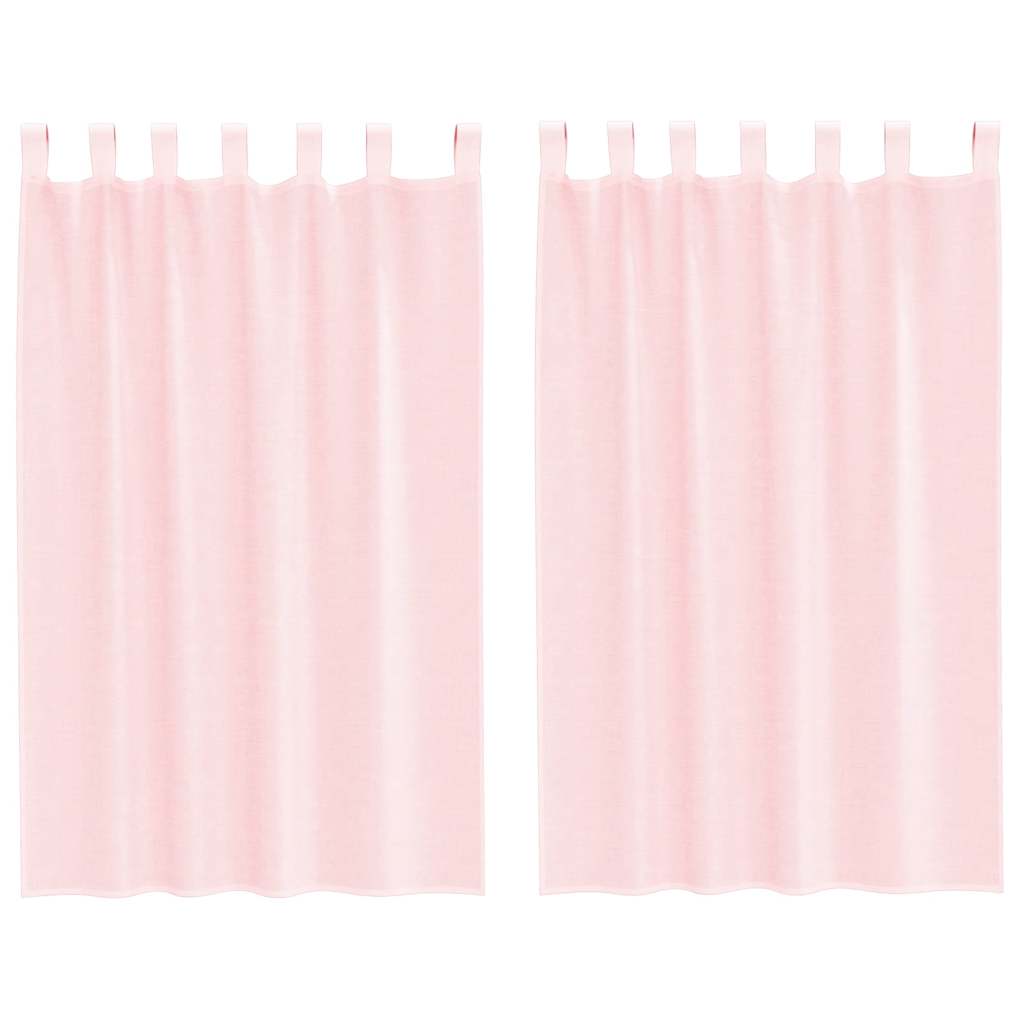 vidaXL Voile Vorhänge mit Schlaufen 2 Stk. Hellrosa 140x175 cm