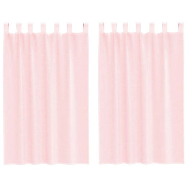 vidaXL Voile Vorhänge mit Schlaufen 2 Stk. Hellrosa 140x175 cm