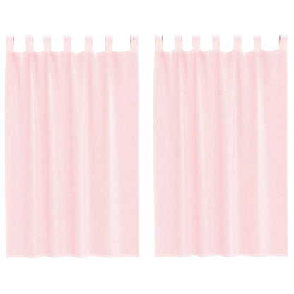 vidaXL Voile Vorhänge mit Schlaufen 2 Stk. Hellrosa 140x175 cm