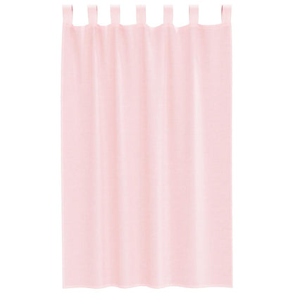 vidaXL Voile Vorhänge mit Schlaufen 2 Stk. Hellrosa 140x175 cm