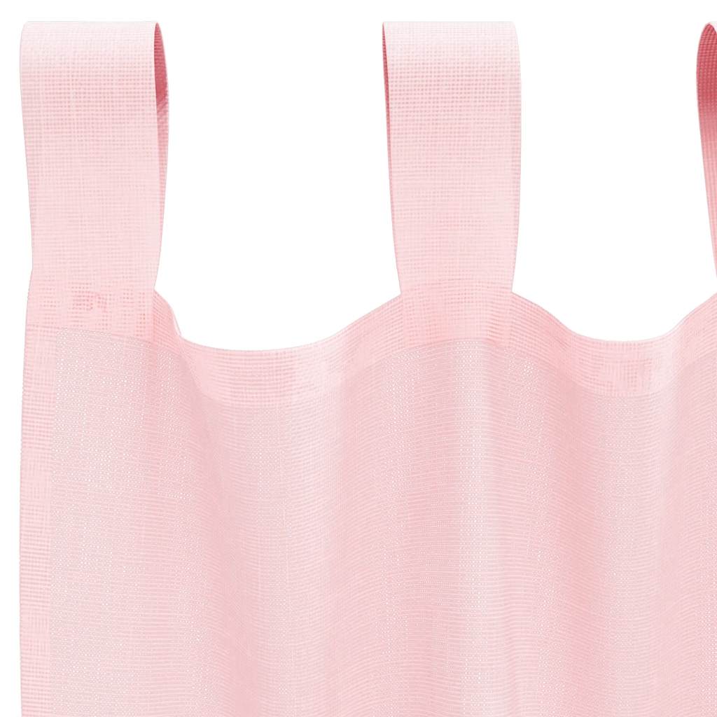 vidaXL Voile Vorhänge mit Schlaufen 2 Stk. Hellrosa 140x175 cm