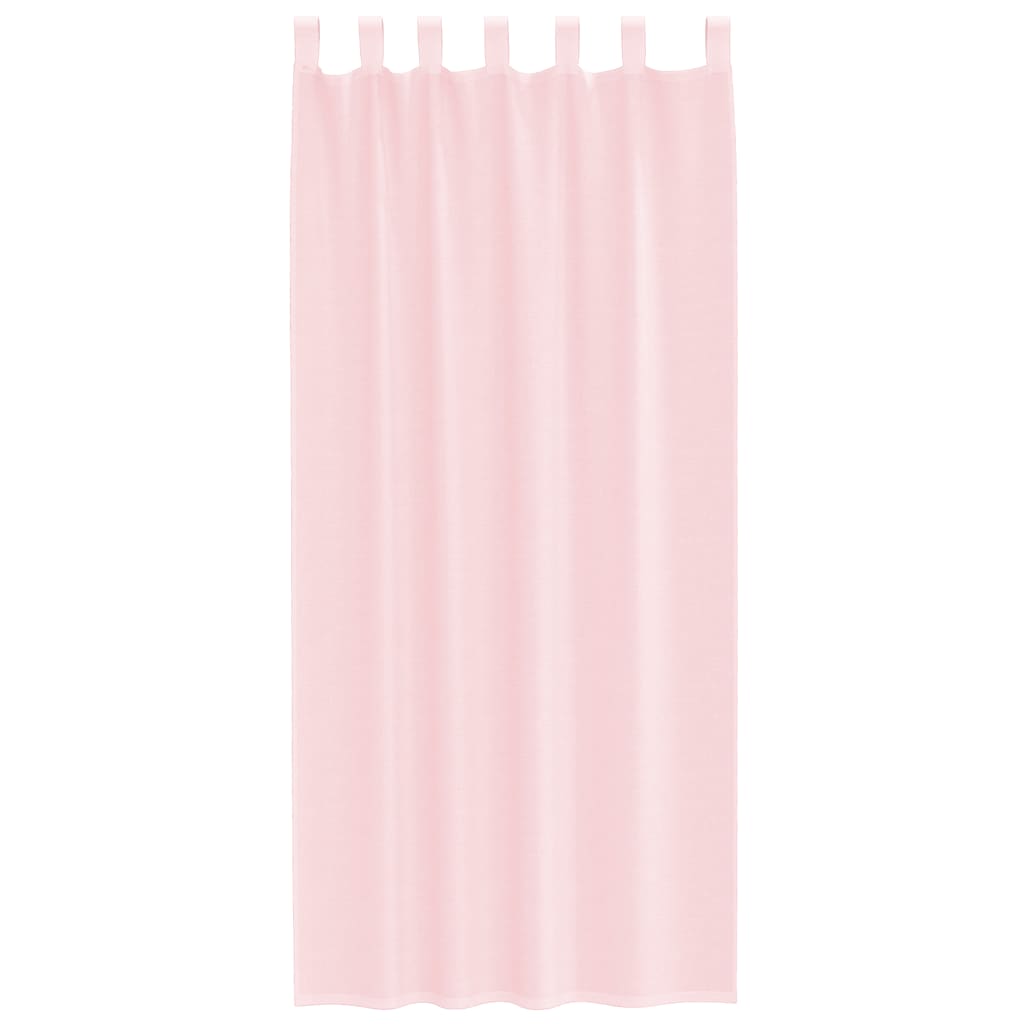 vidaXL Voile Vorhänge mit Schlaufen 2 Stk. Hellrosa 140x225 cm