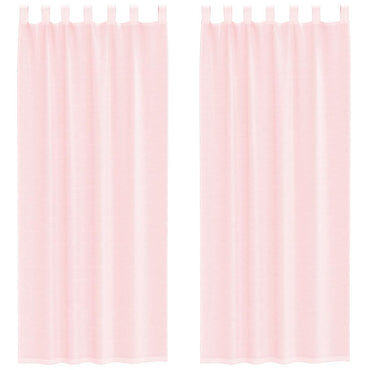 vidaXL Voile Vorhänge mit Schlaufen 2 Stk. Hellrosa 140x260 cm