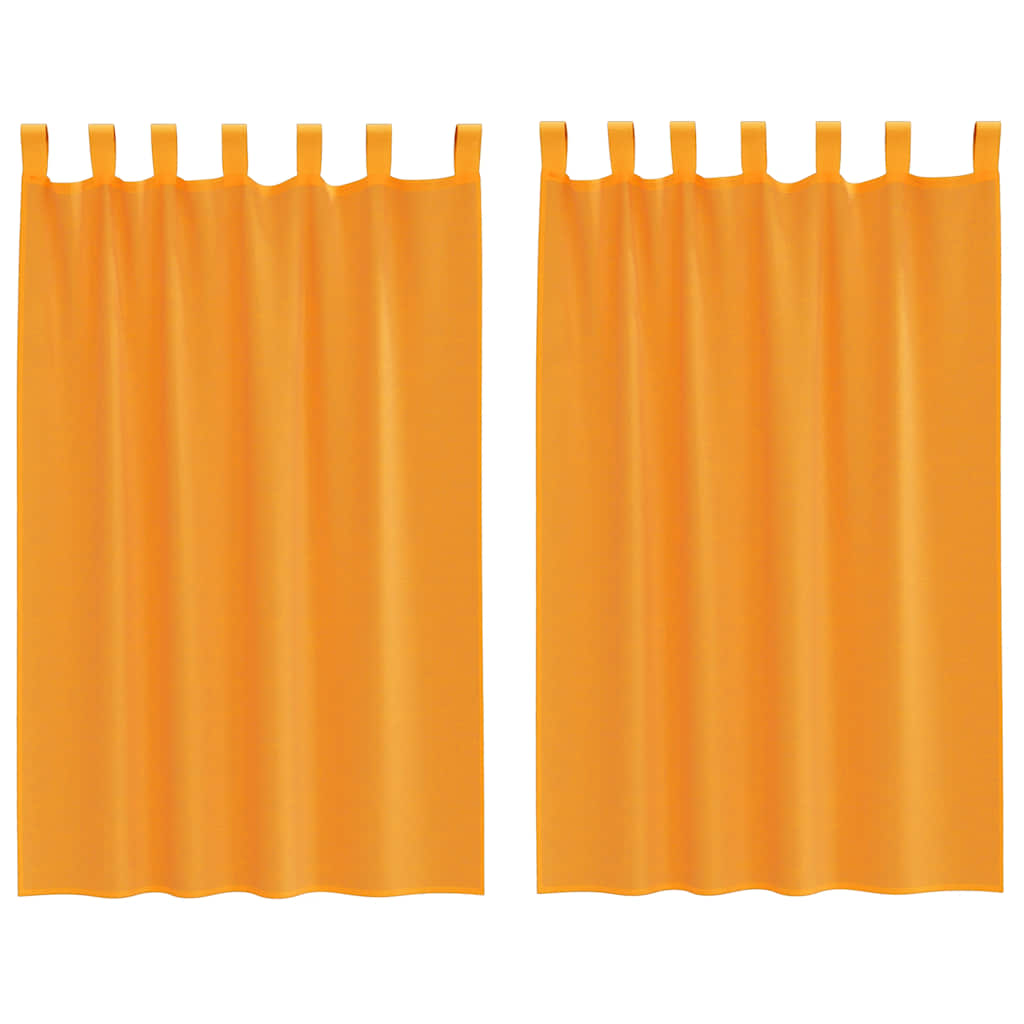 Voile Vorhänge mit Schlaufen 2 Stk. Orange 140x175 cm