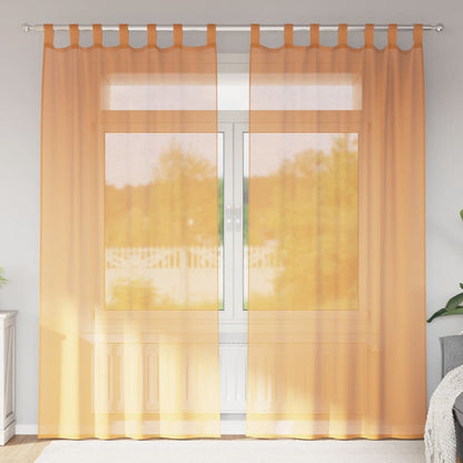 vidaXL Voile Vorhänge mit Schlaufen 2 Stk. Orange 140x225 cm