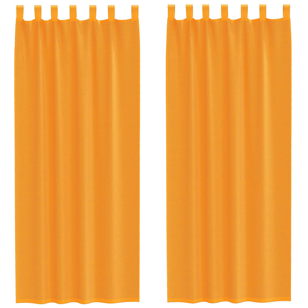 vidaXL Voile Vorhänge mit Schlaufen 2 Stk. Orange 140x260 cm