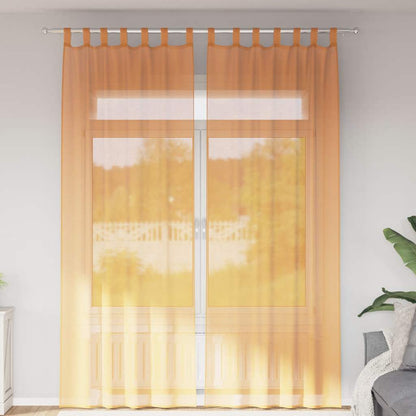 vidaXL Voile Vorhänge mit Schlaufen 2 Stk. Orange 140x260 cm