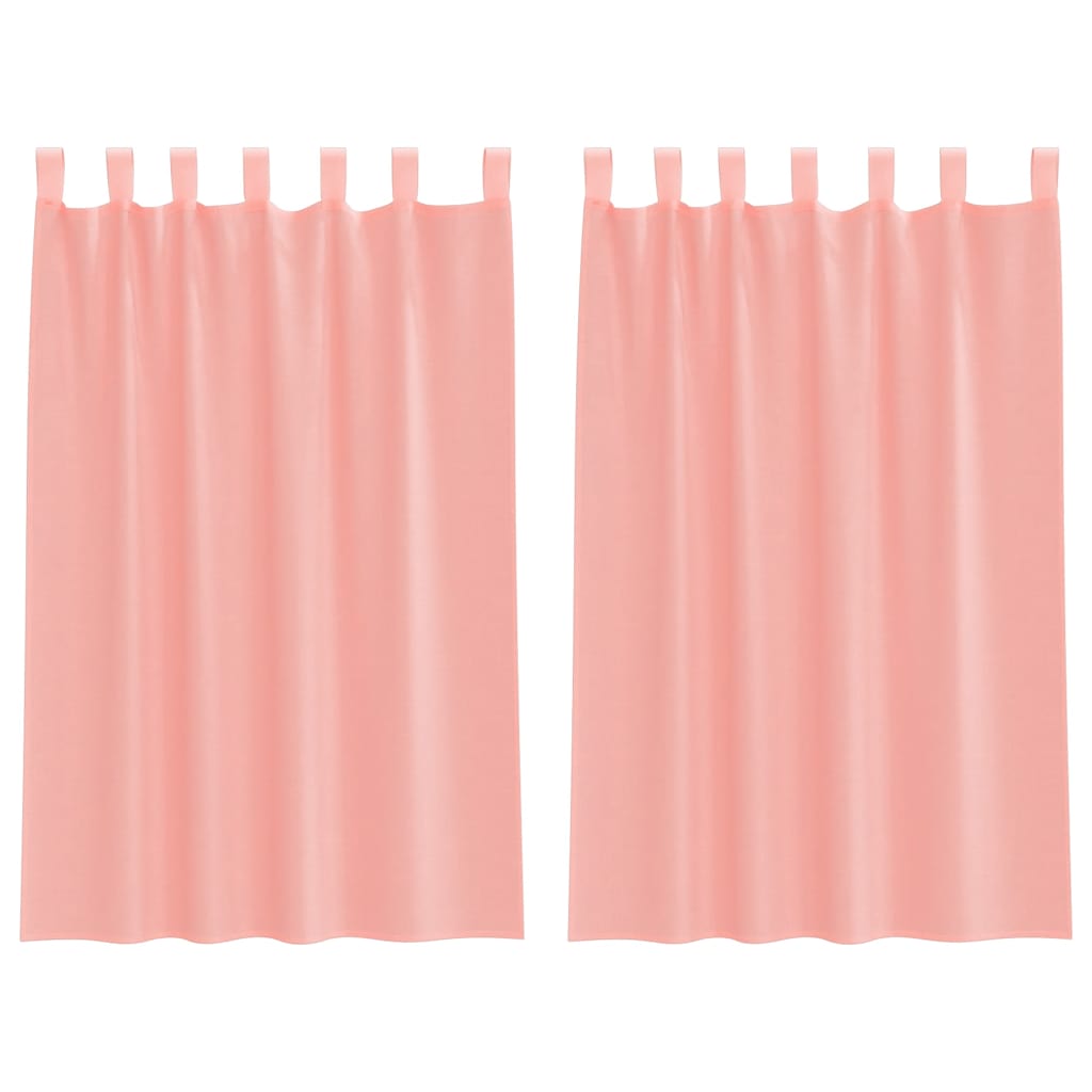 vidaXL Voile Vorhänge mit Schlaufen 2 Stk. Rosa 140x175 cm
