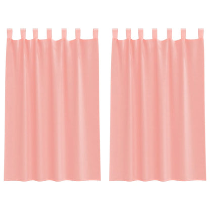 vidaXL Voile Vorhänge mit Schlaufen 2 Stk. Rosa 140x175 cm