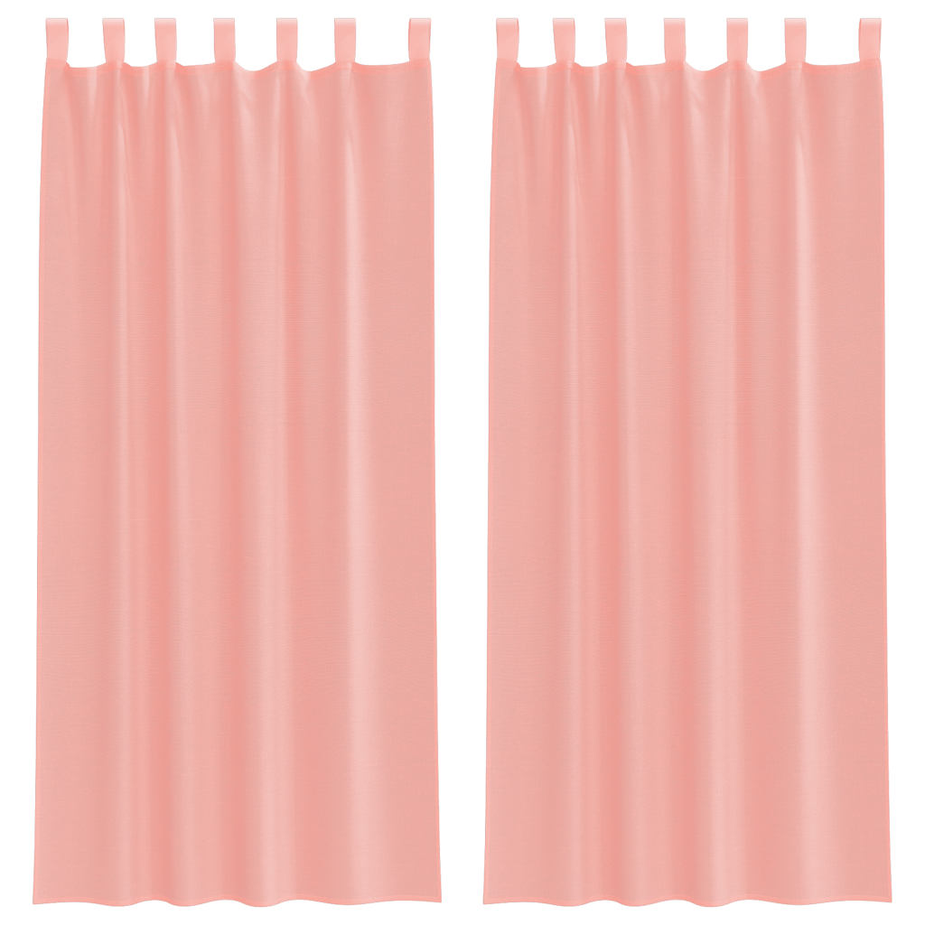 vidaXL Voile Vorhänge mit Schlaufen 2 Stk. Rosa 140x225 cm
