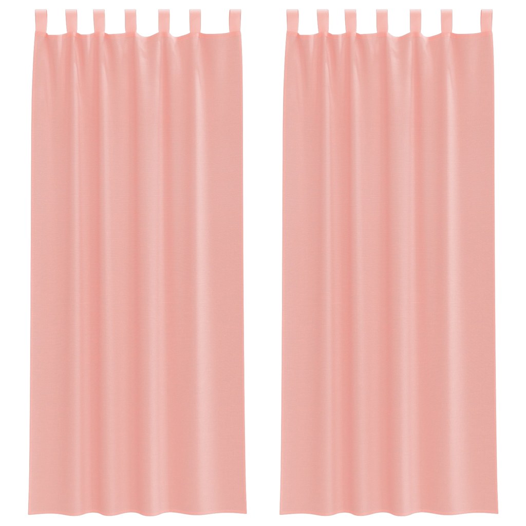 vidaXL Voile Vorhänge mit Schlaufen 2 Stk. Rosa 140x260 cm
