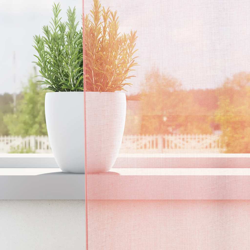 vidaXL Voile Vorhänge mit Schlaufen 2 Stk. Rosa 140x260 cm