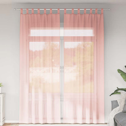 vidaXL Voile Vorhänge mit Schlaufen 2 Stk. Rosa 140x260 cm