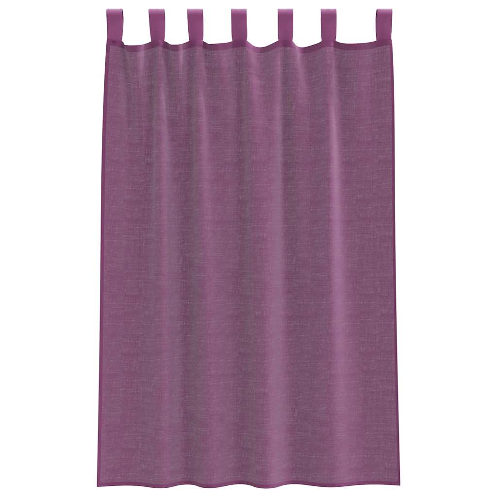 vidaXL Voile Vorhänge mit Schlaufen 2 Stk. Violett 140x175 cm