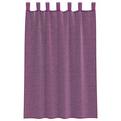 vidaXL Voile Vorhänge mit Schlaufen 2 Stk. Violett 140x175 cm
