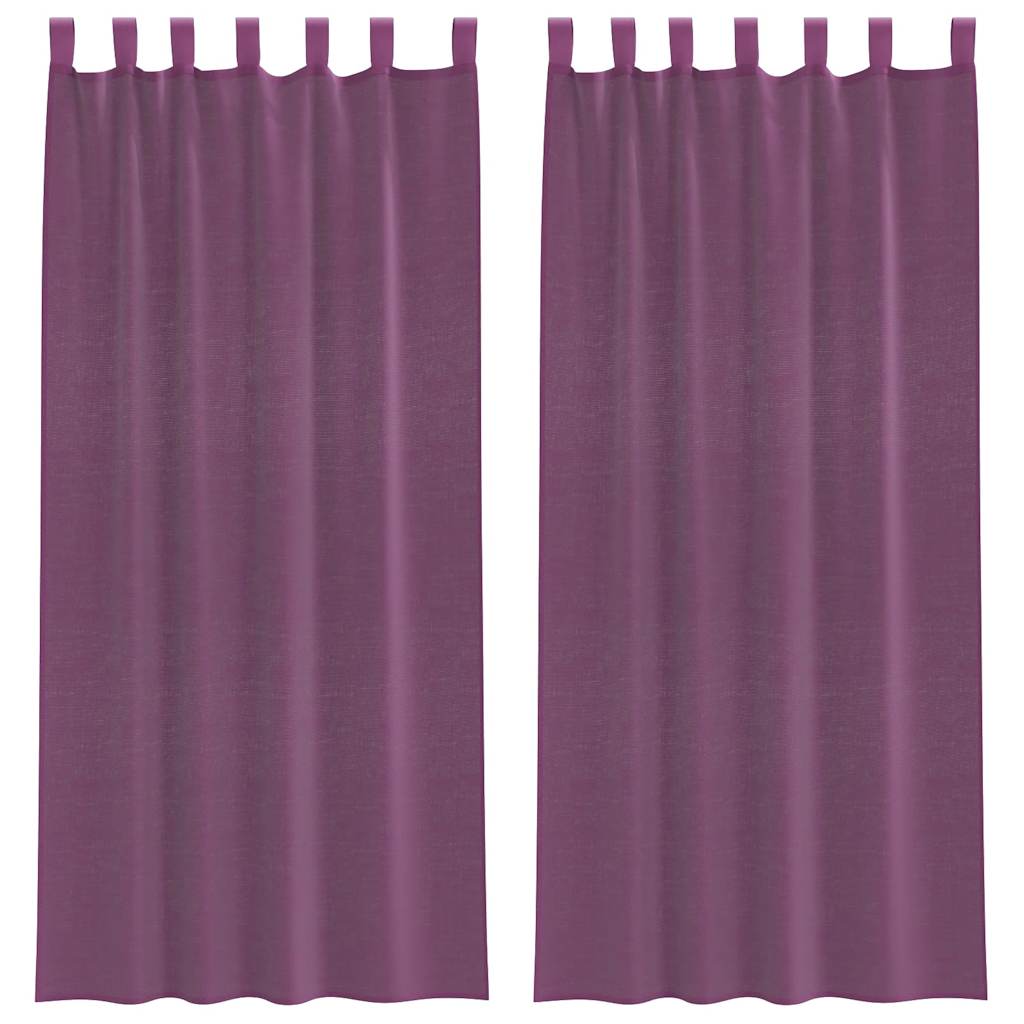 vidaXL Voilages à boucles 2 pcs Violet 140x225 cm