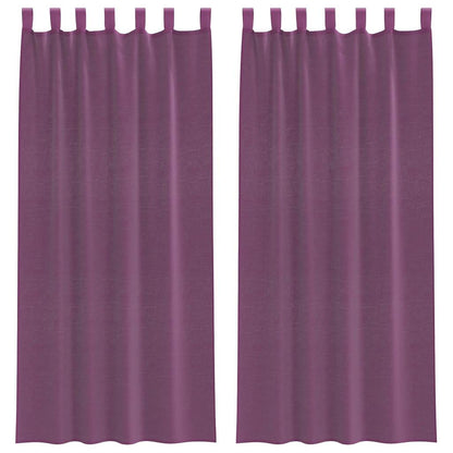 vidaXL Voilages à boucles 2 pcs Violet 140x225 cm