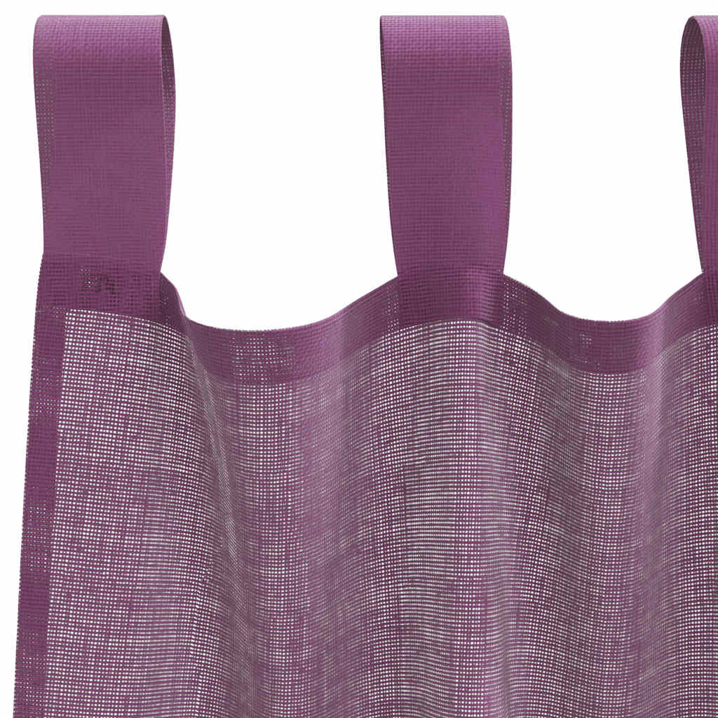 vidaXL Voilages à boucles 2 pcs Violet 140x225 cm