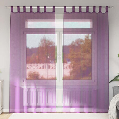 vidaXL Voilages à boucles 2 pcs Violet 140x225 cm