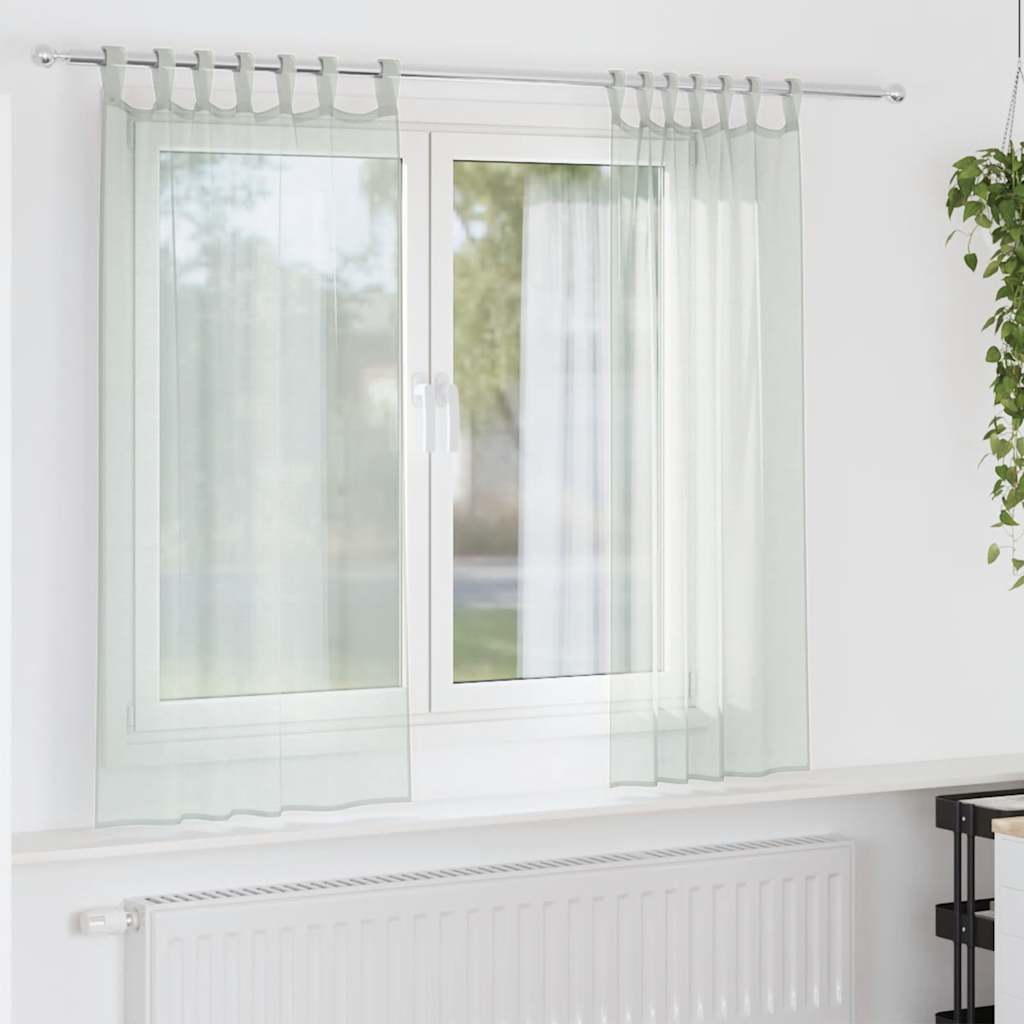 Voile Vorhänge mit Schlaufen 2 Stk. Hellgrau 140x175 cm