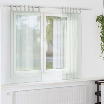 Voile Vorhänge mit Schlaufen 2 Stk. Hellgrau 140x175 cm