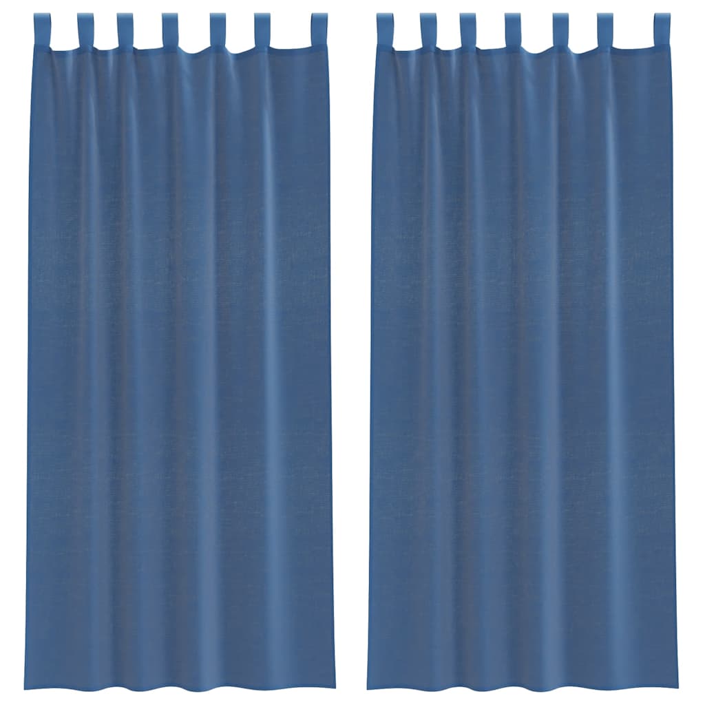 vidaXL Voile Vorhänge mit Schlaufen 2 Stk. Königsblau 140x245 cm