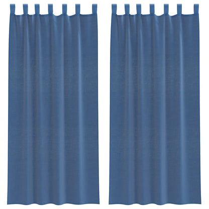 vidaXL Voile Vorhänge mit Schlaufen 2 Stk. Königsblau 140x245 cm