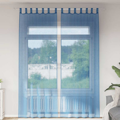 vidaXL Voile Vorhänge mit Schlaufen 2 Stk. Königsblau 140x260 cm