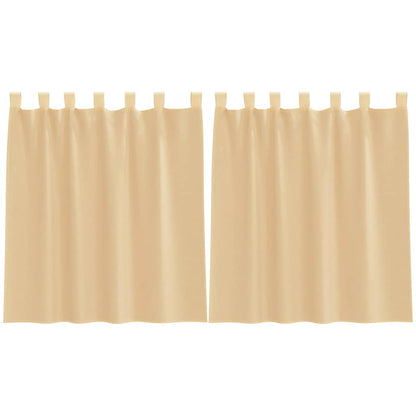 vidaXL Voile Vorhänge mit Schlaufen 2 Stk. Sandfarbe 140x140 cm