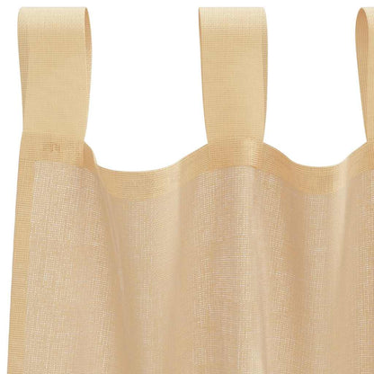 vidaXL Voile Vorhänge mit Schlaufen 2 Stk. Sandfarbe 140x140 cm