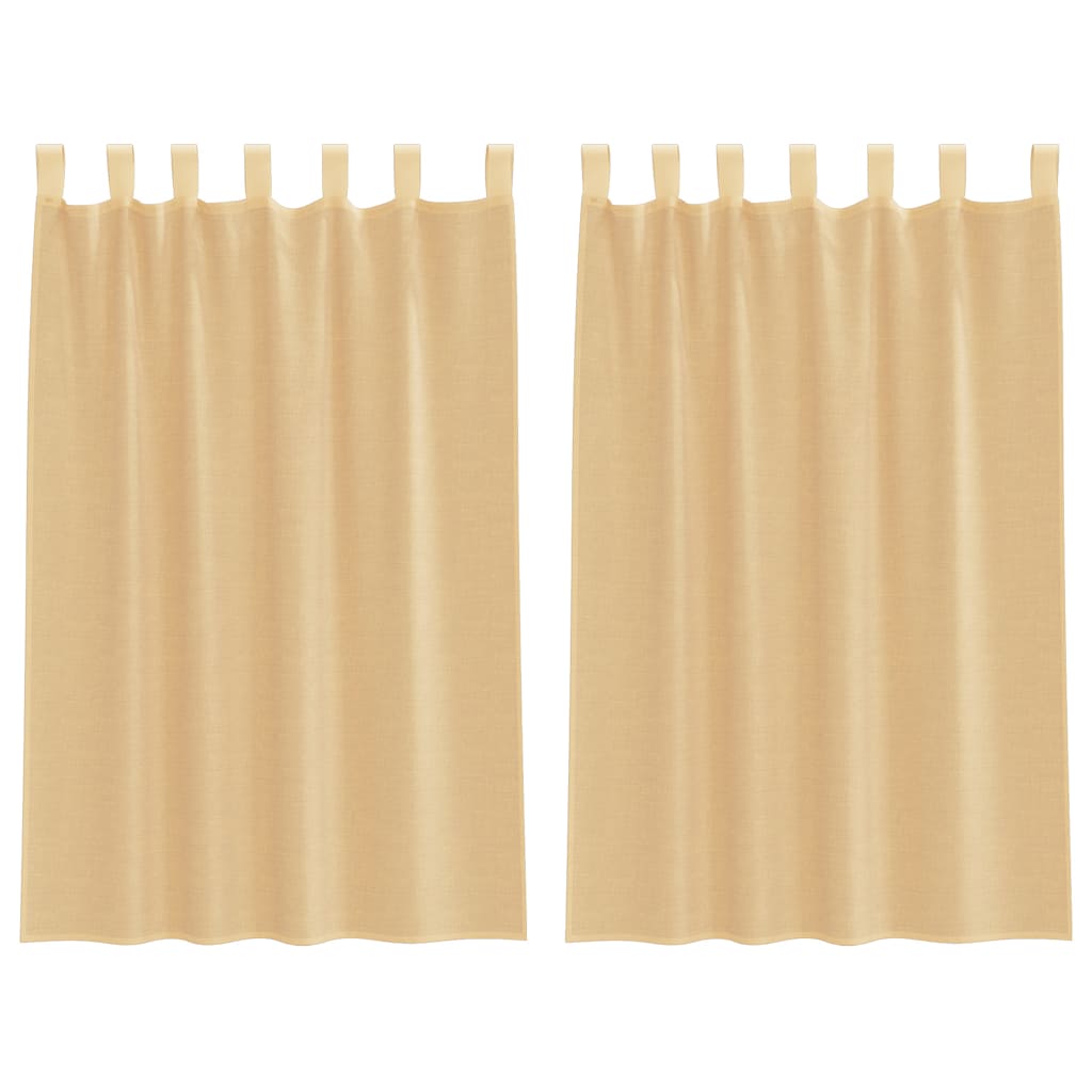 vidaXL Voilages à œillets 2 pcs Sable 140x175 cm