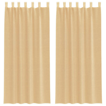 vidaXL Voile Vorhänge mit Schlaufen 2 Stk. Sandfarbe 140x225 cm