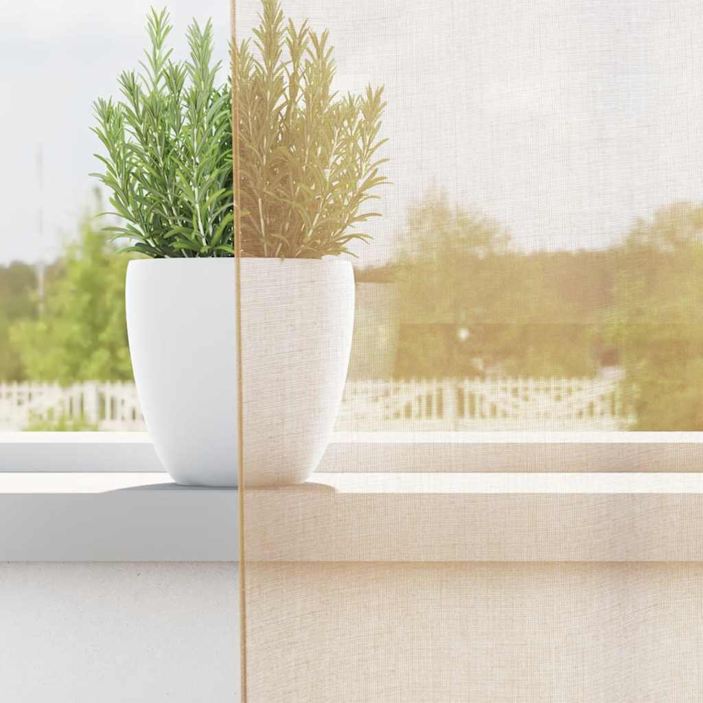 Voile Vorhänge mit Schlaufen 2 Stk. Sandfarbe 140x225 cm