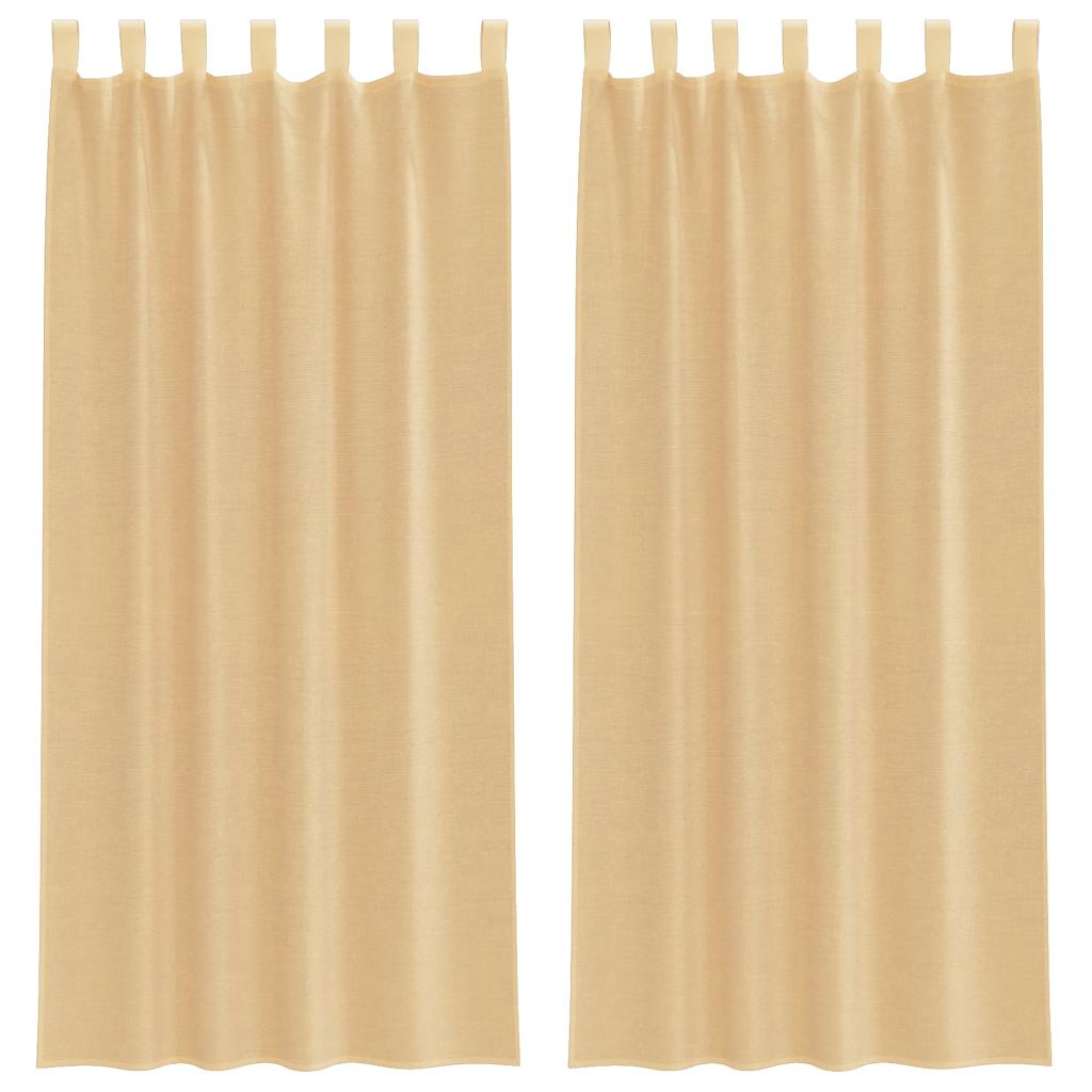 vidaXL Rideaux voilages à œillets 2 pcs Sable 140x245 cm