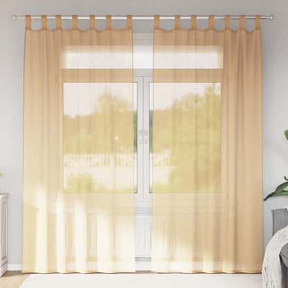 vidaXL Rideaux voilages à œillets 2 pcs Sable 140x245 cm