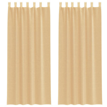 vidaXL Voile Vorhänge mit Schlaufen 2 Stk. Sandfarbe 140x260 cm