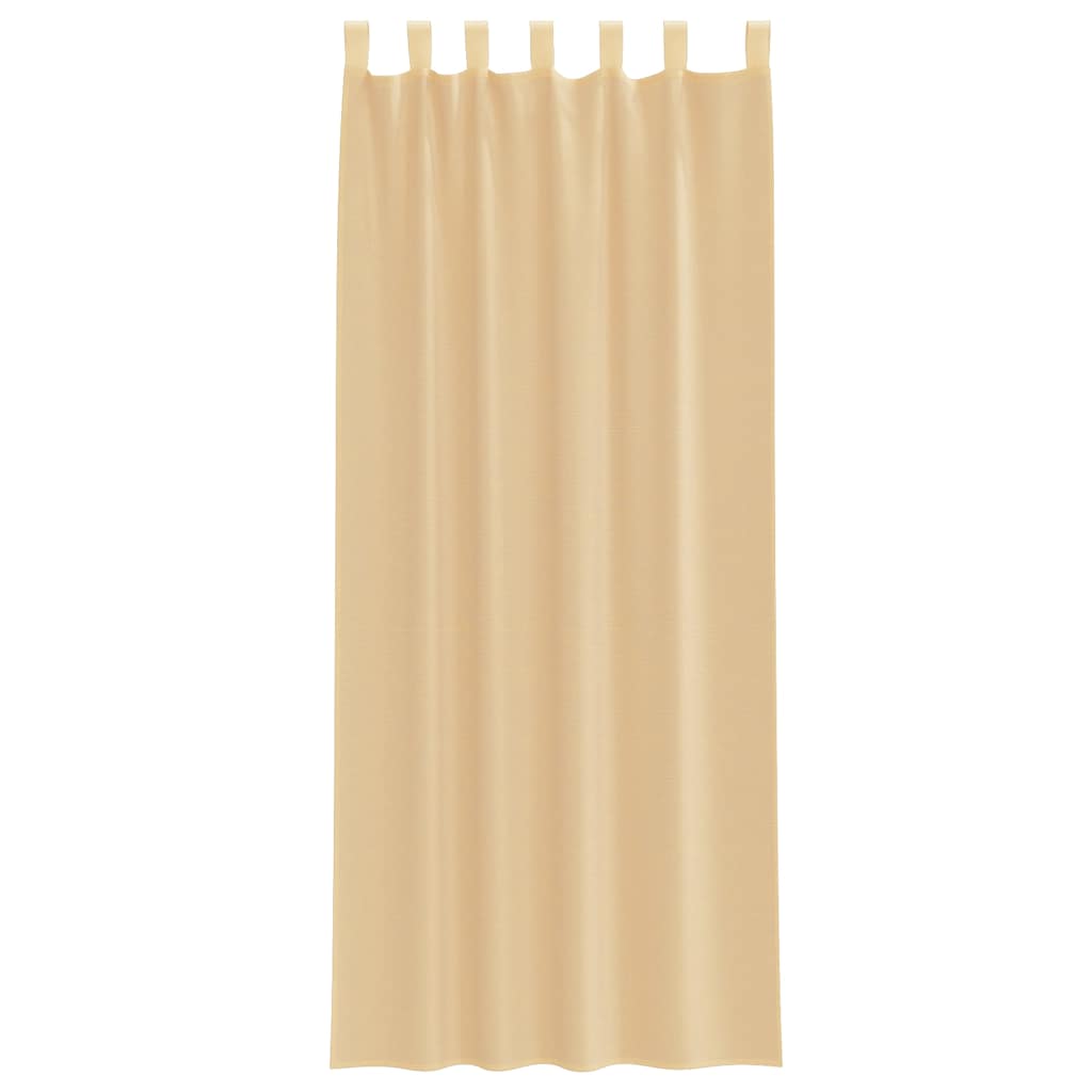 vidaXL Rideaux voilages à pattes 2 pcs Sable 140x260 cm