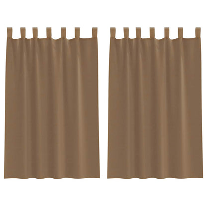 Voile Vorhänge mit Schlaufen 2 Stk. Hellbraun 140x175 cm