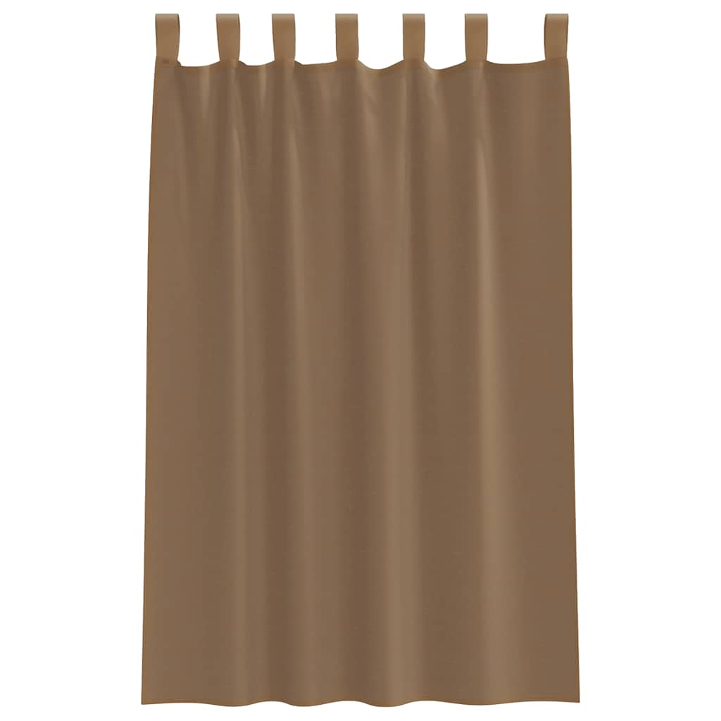 vidaXL Voile Vorhänge mit Schlaufen 2 Stk. Hellbraun 140x175 cm