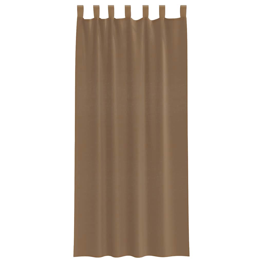 vidaXL Voile Vorhänge mit Schlaufen 2 Stk. Hellbraun 140x225 cm
