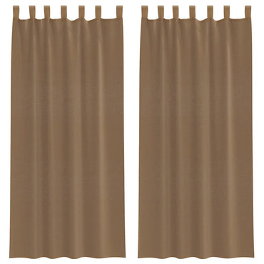 vidaXL Voile Vorhänge mit Schlaufen 2 Stk. Hellbraun 140x245 cm
