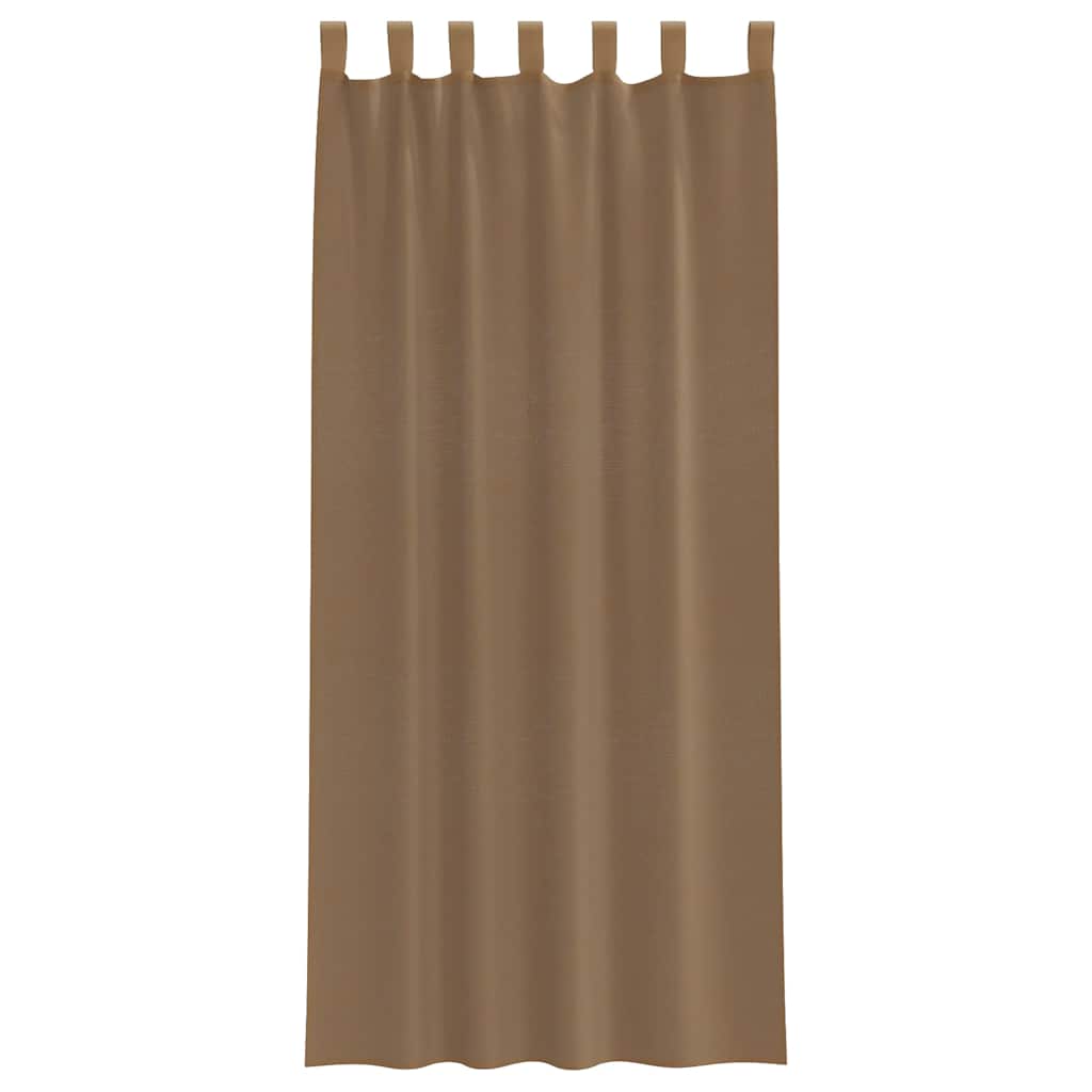 vidaXL Voile Vorhänge mit Schlaufen 2 Stk. Hellbraun 140x245 cm