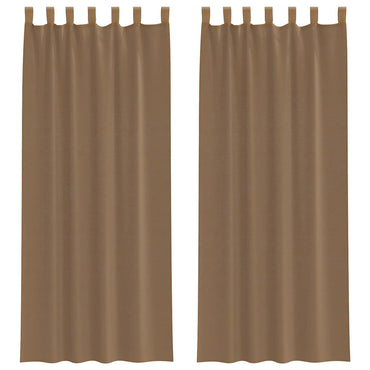vidaXL Voile Vorhänge mit Schlaufen 2 Stk. Hellbraun 140x260 cm