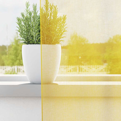 vidaXL Voile Vorhänge mit Schlaufen 2 Stk. Gelb 140x140 cm