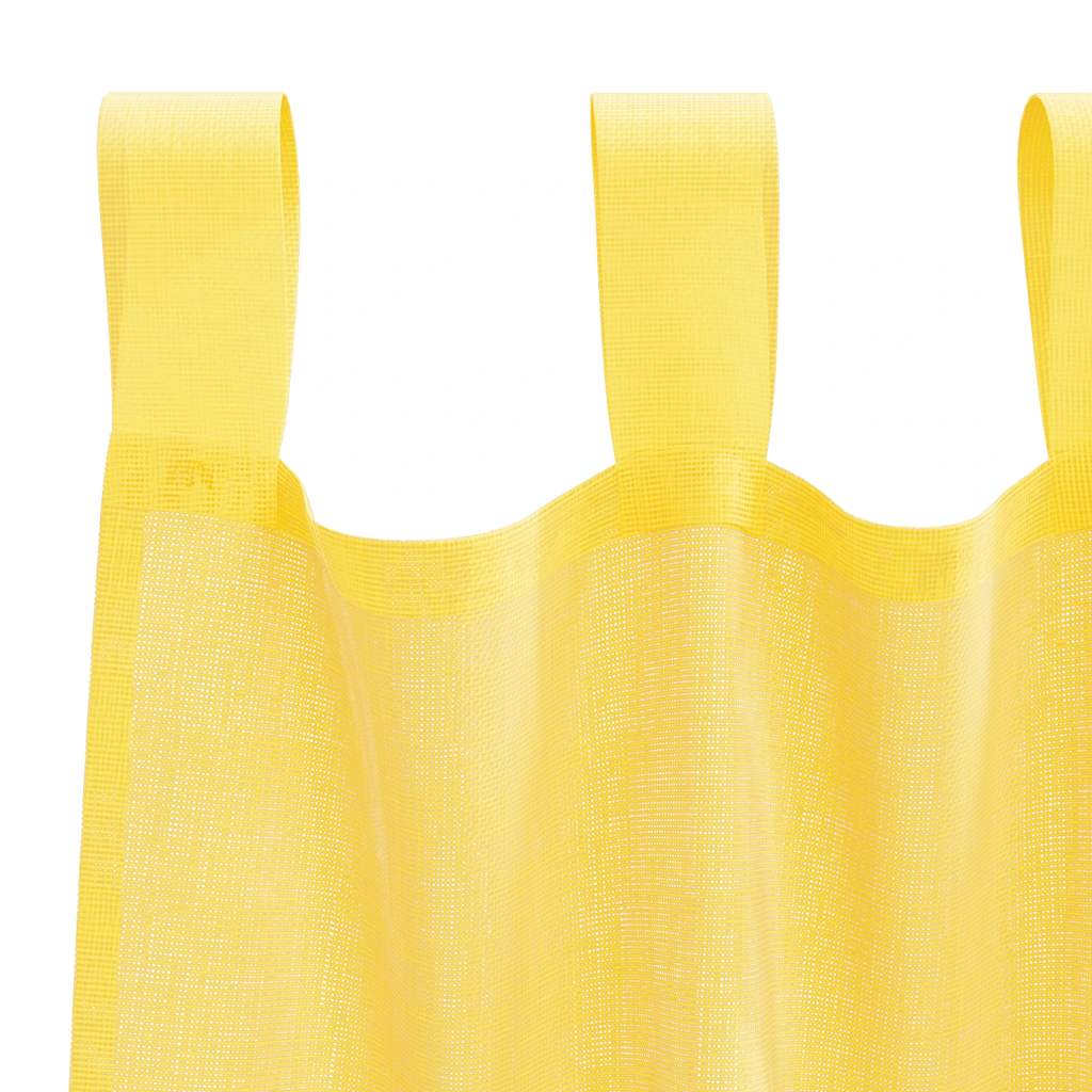 vidaXL Voile Vorhänge mit Schlaufen 2 Stk. Gelb 140x140 cm